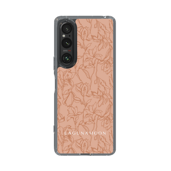 Slim Protection Case［ LAGUNAMOON - FlowerPattern - Orange ］