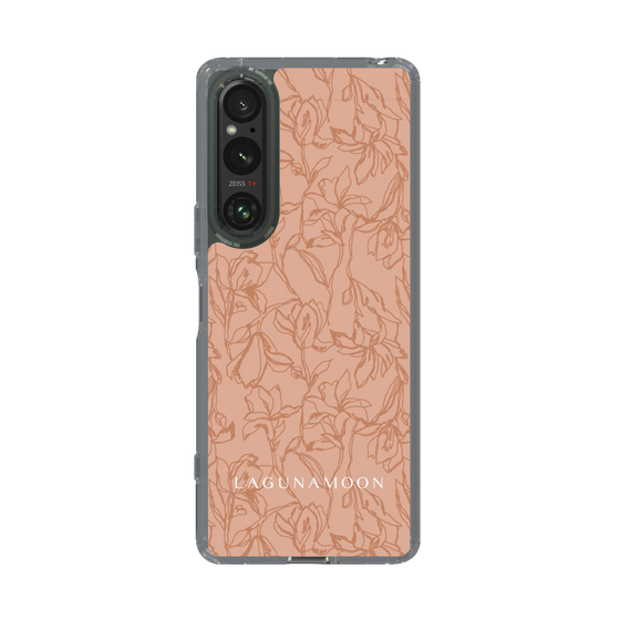 Slim Protection Case［ LAGUNAMOON - FlowerPattern - Orange ］