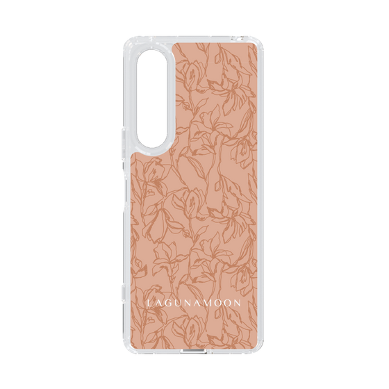 Slim Protection Case［ LAGUNAMOON - FlowerPattern - Orange ］