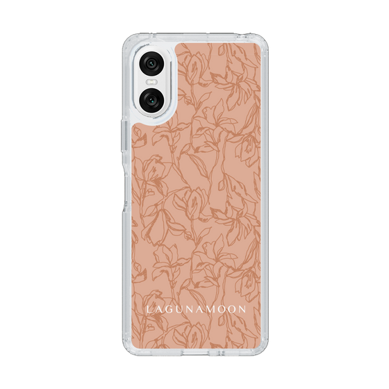 Slim Protection Case［ LAGUNAMOON - FlowerPattern - Orange ］