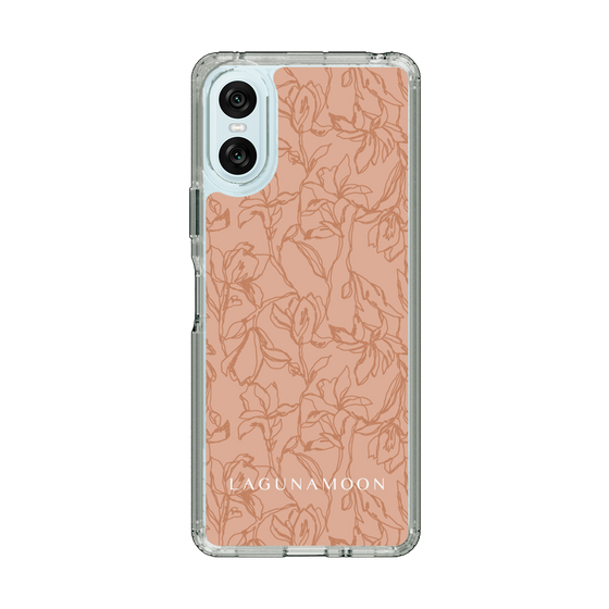 Slim Protection Case［ LAGUNAMOON - FlowerPattern - Orange ］