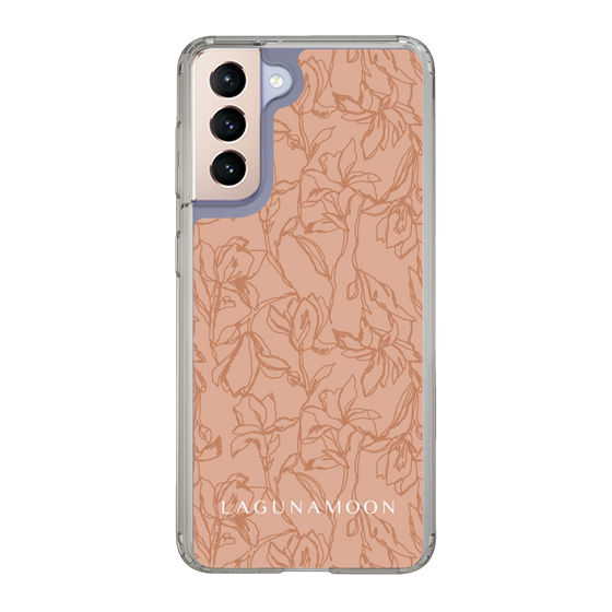 Slim Protection Case［ LAGUNAMOON - FlowerPattern - Orange ］