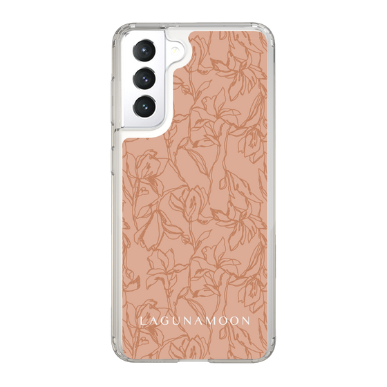 Slim Protection Case［ LAGUNAMOON - FlowerPattern - Orange ］