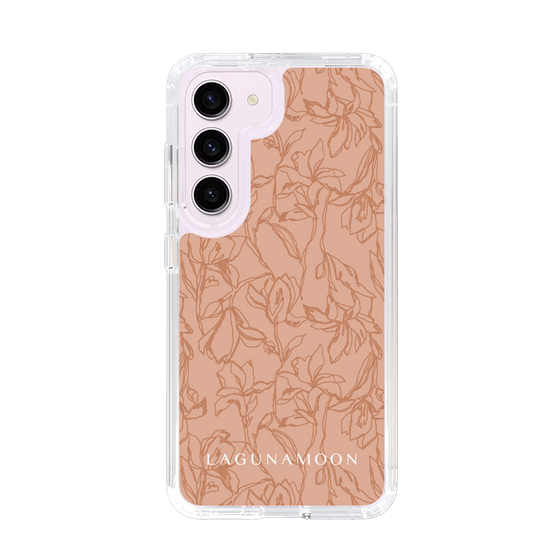 Slim Protection Case［ LAGUNAMOON - FlowerPattern - Orange ］