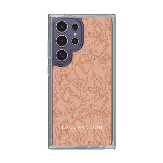 Slim Protection Case［ LAGUNAMOON - FlowerPattern - Orange ］