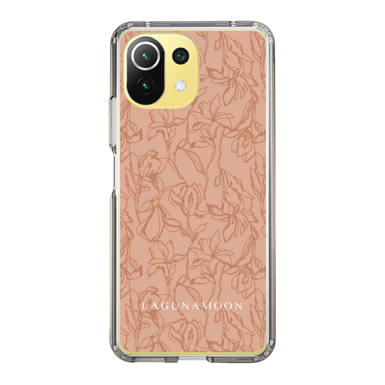 Slim Protection Case［ LAGUNAMOON - FlowerPattern - Orange ］
