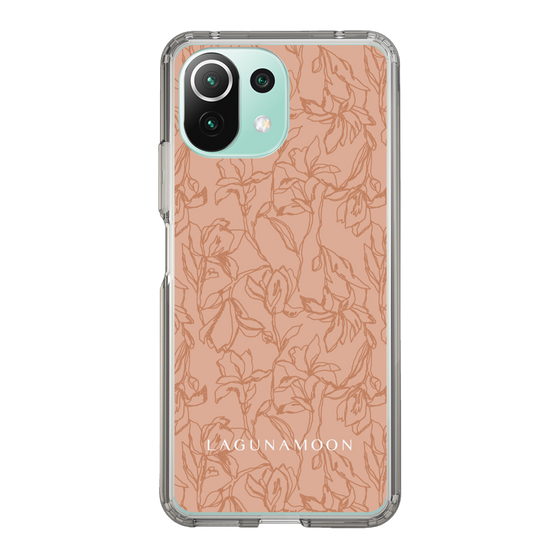 Slim Protection Case［ LAGUNAMOON - FlowerPattern - Orange ］