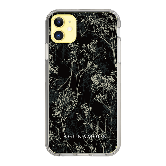 Slim Protection Case［ LAGUNAMOON - Botanical - Black ］