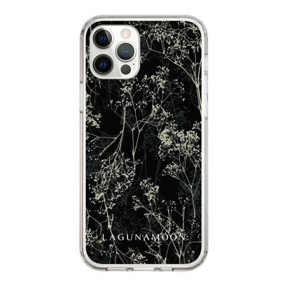Slim Protection Case［ LAGUNAMOON - Botanical - Black ］