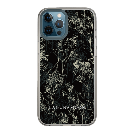 Slim Protection Case［ LAGUNAMOON - Botanical - Black ］