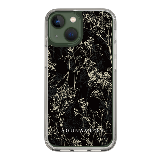 Slim Protection Case［ LAGUNAMOON - Botanical - Black ］