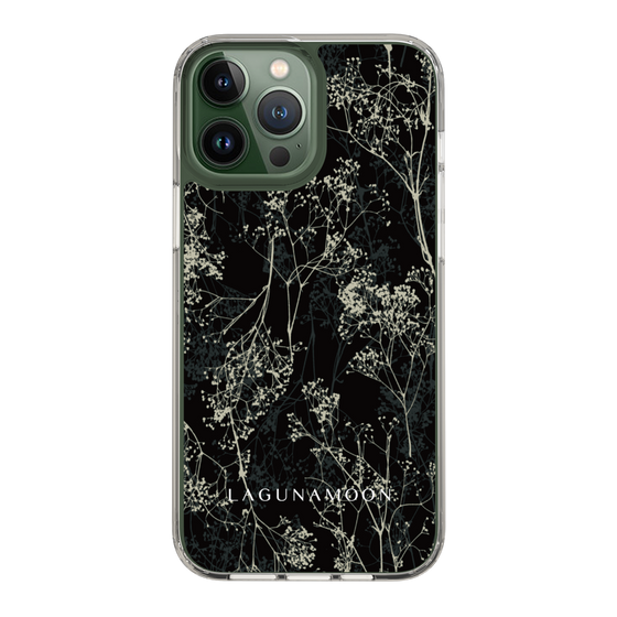 Slim Protection Case［ LAGUNAMOON - Botanical - Black ］