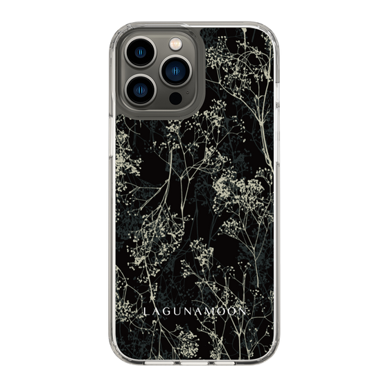 Slim Protection Case［ LAGUNAMOON - Botanical - Black ］