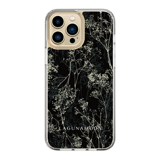 Slim Protection Case［ LAGUNAMOON - Botanical - Black ］