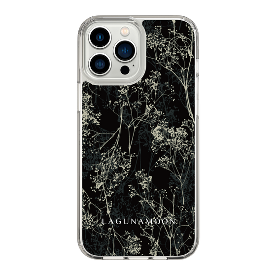 Slim Protection Case［ LAGUNAMOON - Botanical - Black ］
