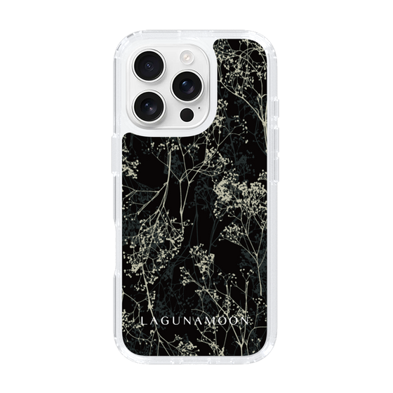Slim Protection Case［ LAGUNAMOON - Botanical - Black ］