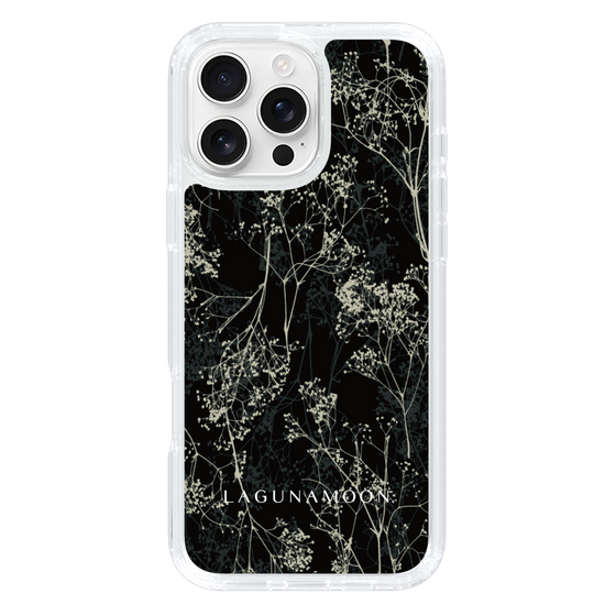 Slim Protection Case［ LAGUNAMOON - Botanical - Black ］