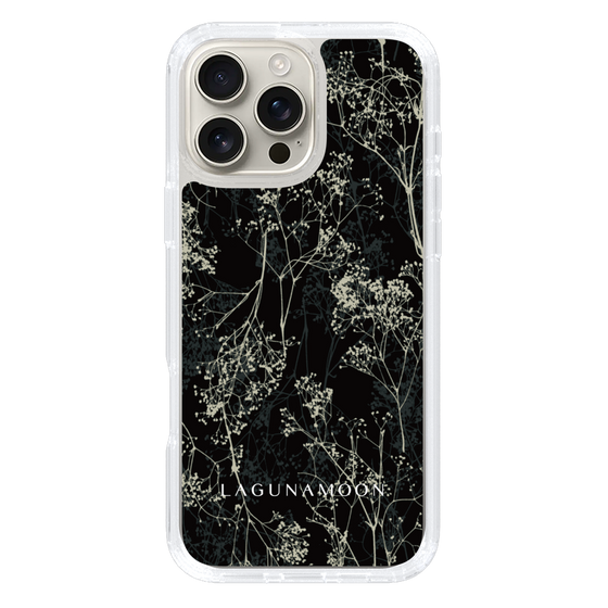 Slim Protection Case［ LAGUNAMOON - Botanical - Black ］