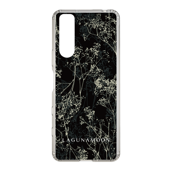 Slim Protection Case［ LAGUNAMOON - Botanical - Black ］
