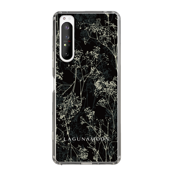 Slim Protection Case［ LAGUNAMOON - Botanical - Black ］