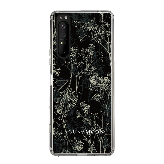 Slim Protection Case［ LAGUNAMOON - Botanical - Black ］