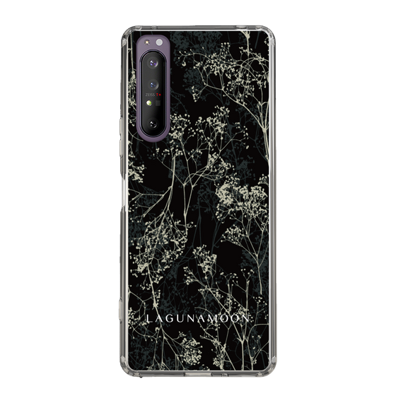 Slim Protection Case［ LAGUNAMOON - Botanical - Black ］