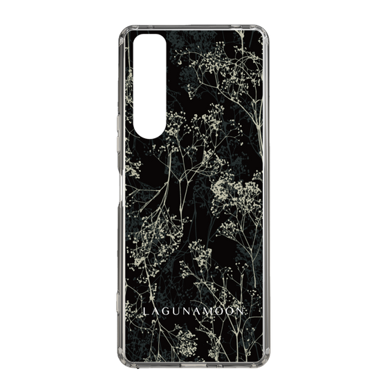 Slim Protection Case［ LAGUNAMOON - Botanical - Black ］