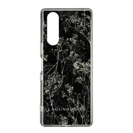 Slim Protection Case［ LAGUNAMOON - Botanical - Black ］