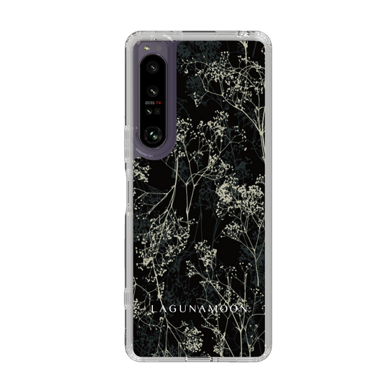 Slim Protection Case［ LAGUNAMOON - Botanical - Black ］