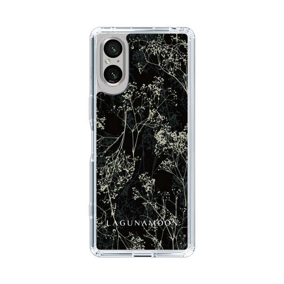 Slim Protection Case［ LAGUNAMOON - Botanical - Black ］