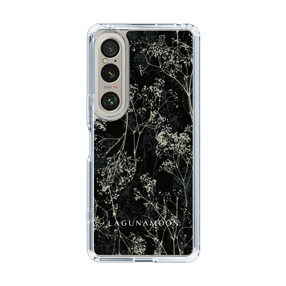 Slim Protection Case［ LAGUNAMOON - Botanical - Black ］