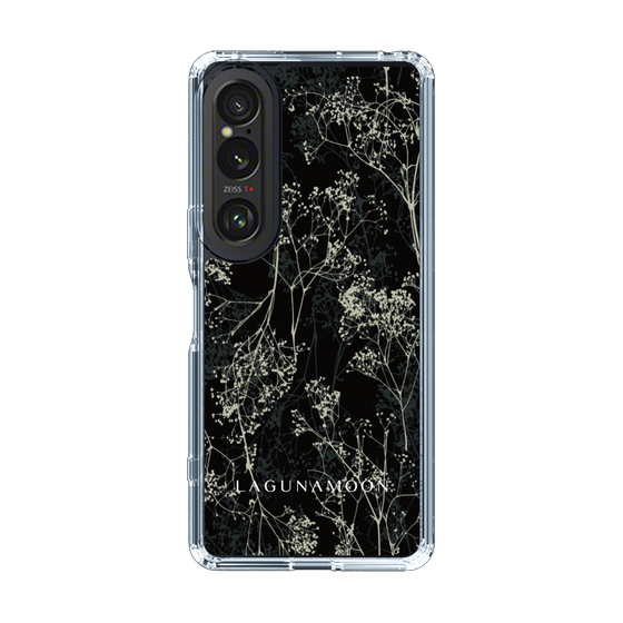 Slim Protection Case［ LAGUNAMOON - Botanical - Black ］