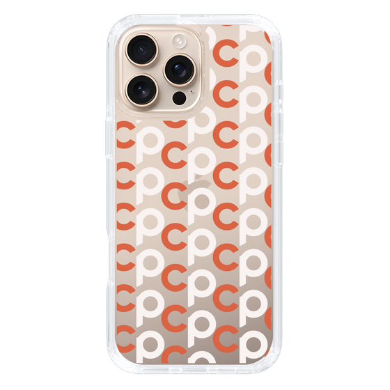 Slim Protection Case［ Original - CASEPLAY Initial All-over Pattern - Orange ］