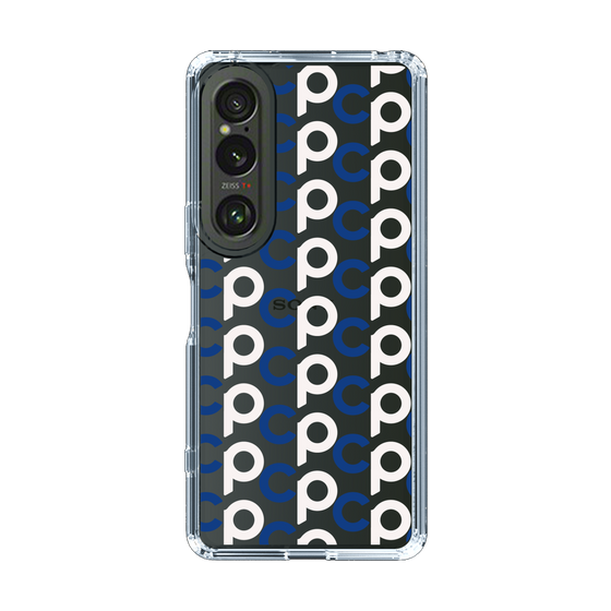 Slim Protection Case［ Original - CASEPLAY Initial All-over Pattern - Navy ］