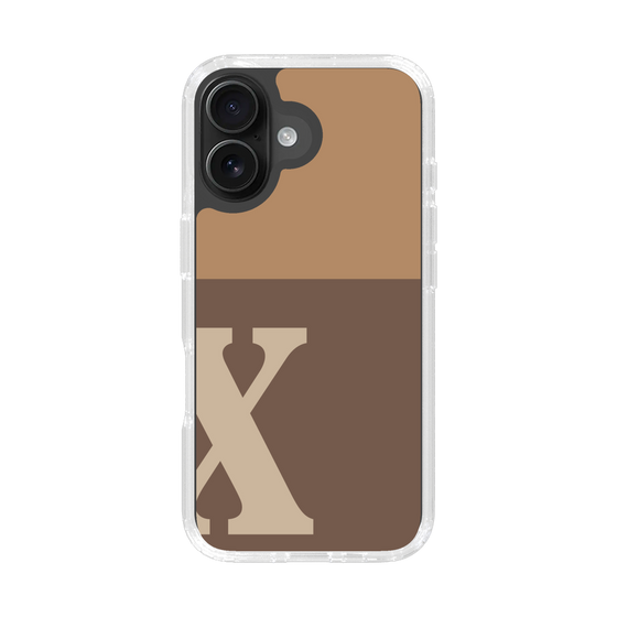 Slim Protection Case［ オリジナル - initial two tone - X brown ］