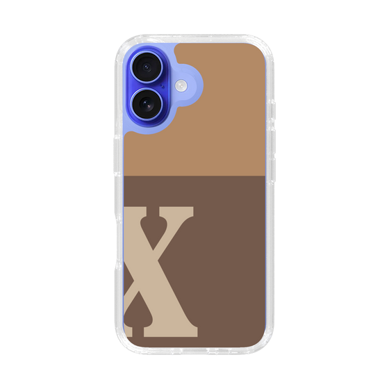 Slim Protection Case［ オリジナル - initial two tone - X brown ］