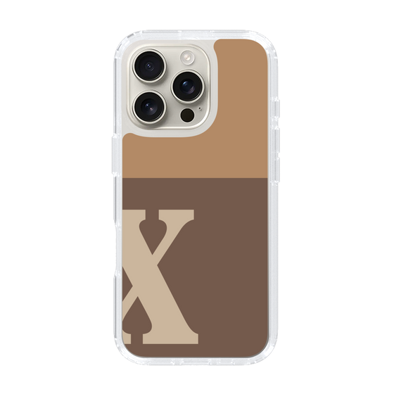 Slim Protection Case［ オリジナル - initial two tone - X brown ］