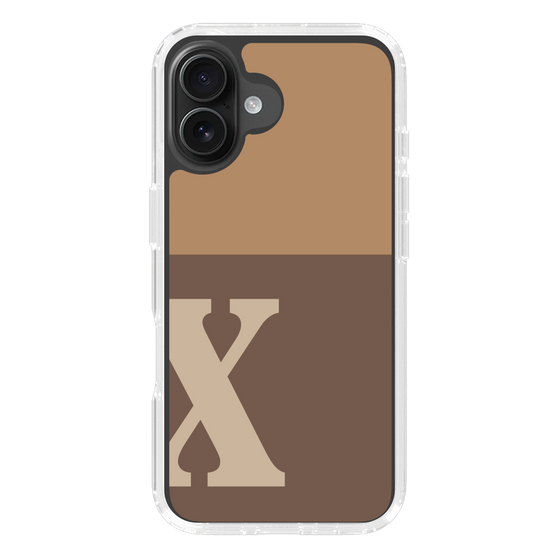 Slim Protection Case［ オリジナル - initial two tone - X brown ］