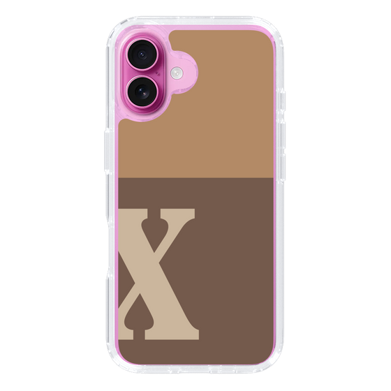 Slim Protection Case［ オリジナル - initial two tone - X brown ］