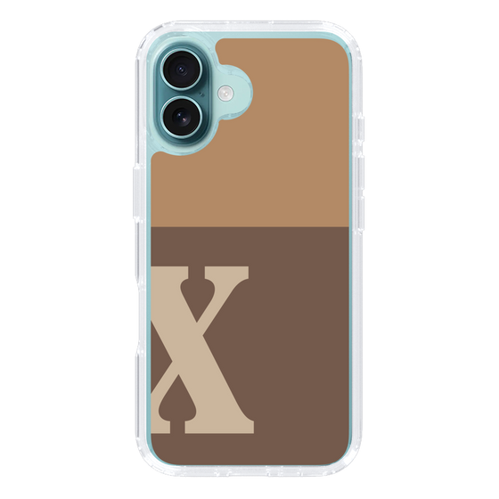 Slim Protection Case［ オリジナル - initial two tone - X brown ］
