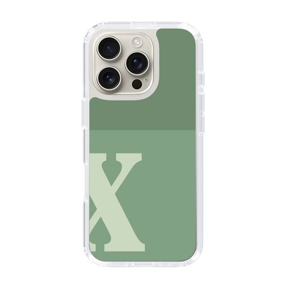 Slim Protection Case［ オリジナル - initial two tone - X green ］
