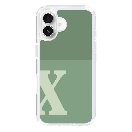 Slim Protection Case［ オリジナル - initial two tone - X green ］