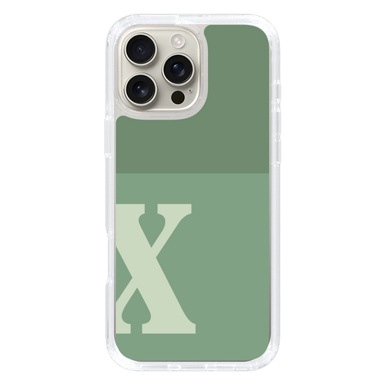 Slim Protection Case［ オリジナル - initial two tone - X green ］
