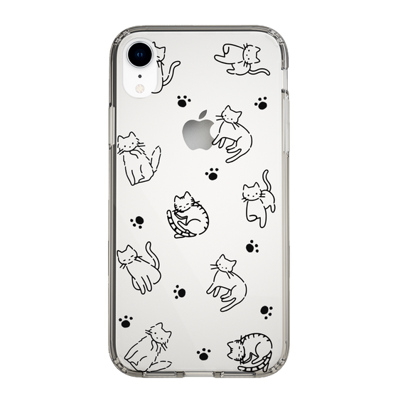 Slim Protection Case［ Original - CASEPLAY Cat All-over Pattern - black ］