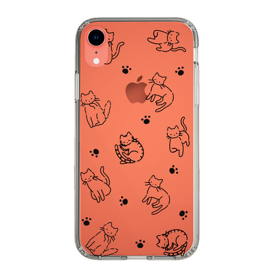 Slim Protection Case［ Original - CASEPLAY Cat All-over Pattern - black ］