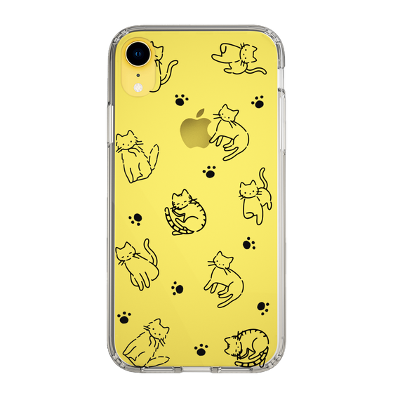 Slim Protection Case［ Original - CASEPLAY Cat All-over Pattern - black ］