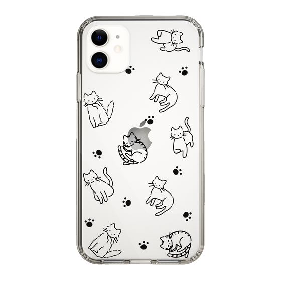 Slim Protection Case［ Original - CASEPLAY Cat All-over Pattern - black ］