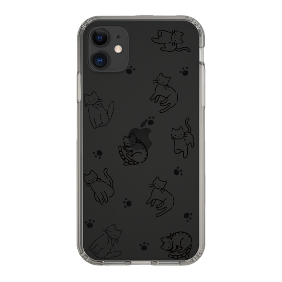 Slim Protection Case［ Original - CASEPLAY Cat All-over Pattern - black ］
