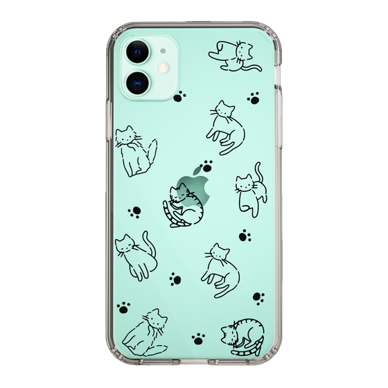 Slim Protection Case［ Original - CASEPLAY Cat All-over Pattern - black ］