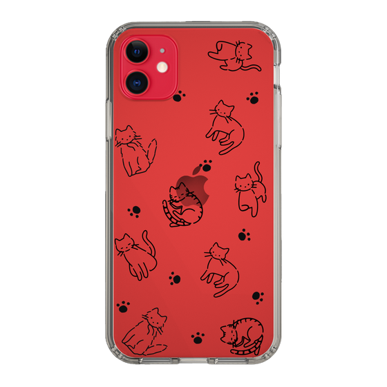 Slim Protection Case［ Original - CASEPLAY Cat All-over Pattern - black ］